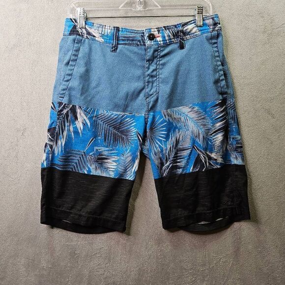 O'Neill Board Shorts Mens Size 30 Blue Palm Tree Print Swim Trunks - Picture 1 of 11